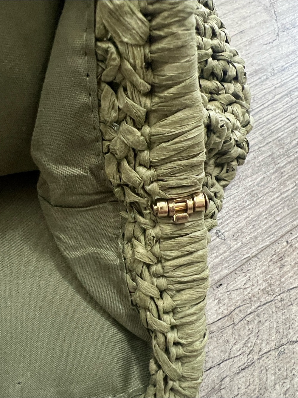 NWOT Urban Expressions Olive Green Crochet Cutout Handle Clutch - Picture 6 of 13